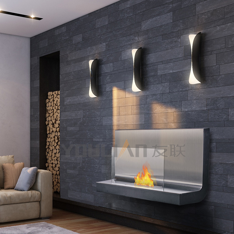 Curve Wall Mounted Ethanol Fireplace In Stainless Steel Fp 018w We Are Professional Producing Electric Gas Fire Pit - Ethanol Fireplace Wall Insert